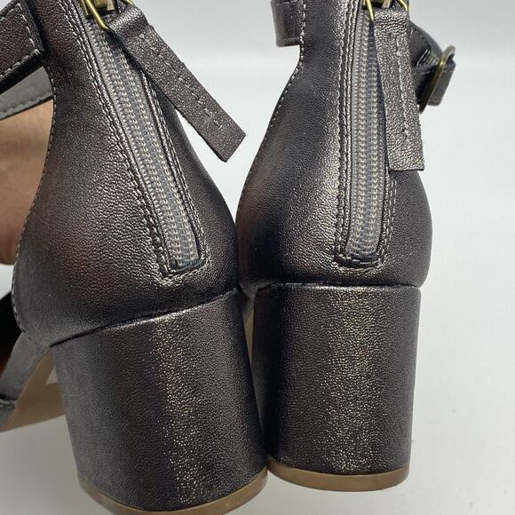 Maurices Tallia Metallic Pointed Toe Womens US 7 M Ankle Strap Heel Shoes 211762 - Picture 9 of 10